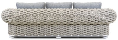 Casa Padrino Luxus 3er Gartensofa Grau / Beige / Weiß 258 cm