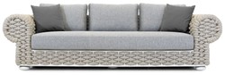 Casa Padrino luxury 3 seater garden sofa gray / beige / white 258 cm