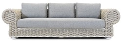 Casa Padrino luxury 3 seater garden sofa gray / beige / white 258 cm