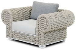 Casa Padrino luxury garden armchair gray / beige / white 135 cm