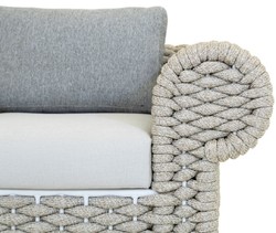 Casa Padrino luxury garden armchair gray / beige / white 135 cm