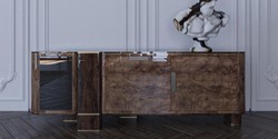 Casa Padrino luxury sideboard with 3 doors brown / brass 230 cm