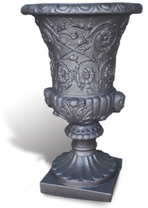 Casa Padrino maceta barroco de lujo negro Ø 40 x A. 60 cm - Hecho en Italia