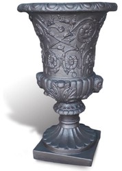 Casa Padrino pot de fleurs baroque de luxe noir Ø 40 x H. 60 cm - Fabriqué en Italie