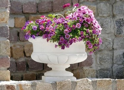 Casa Padrino maceta barroco de lujo blanco Ø 40 x A. 31 cm - Hecho en Italia