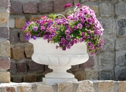Casa Padrino luxury baroque flower pot white Ø 40 x H. 31 cm - Made in Italy