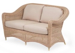 Casa Padrino divano da giardino di lusso a 2 posti naturale / beige 140 cm