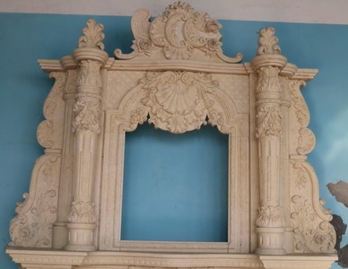 Casa Padrino Luxus Barock Marmor Kaminumrandung Beige 200 x H. 290 cm
