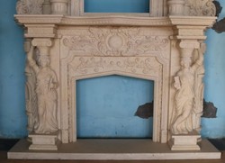 Casa Padrino marco de chimenea de mármol barroco de lujo beige 200 x A. 290 cm