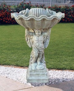 Casa Padrino maceta barroco de lujo ángel gris A. 105 cm - Hecho en Italia