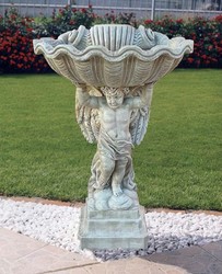 Casa Padrino vaso da fiori barocco di lusso angelo grigio A. 105 cm - Fatto in Italia