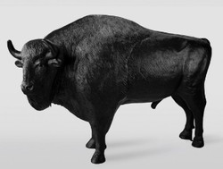 Casa Padrino XXL decorative sculpture bison black 260 x H. 170 cm
