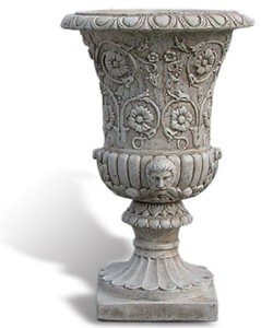 Casa Padrino maceta barroco de lujo gris antiguo Ø 40 x A. 60 cm - Hecho en Italia
