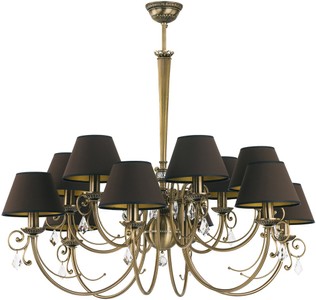 Casa Padrino luxury baroque crystal chandelier brass with patina / dark brown Ø 90 cm