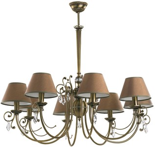 Casa Padrino luxury baroque crystal chandelier brass with patina / brown Ø 90 cm