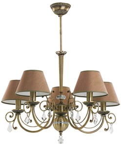 Casa Padrino luxury baroque crystal chandelier brass with patina / brown Ø 66 cm