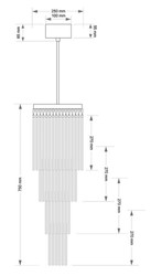 Casa Padrino luxury hotel chandelier silver Ø 25 x H. 95 cm