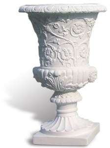 Casa Padrino maceta barroco de lujo blanco mate Ø 40 x A. 60 cm - Hecho en Italia