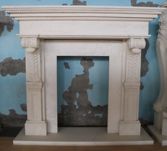 Casa Padrino marco de chimenea de mármol barroco de lujo blanco 165 x A. 153 cm