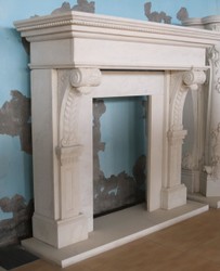 Casa Padrino cadre de cheminée baroque de luxe en marbre blanc 165 x H. 153 cm