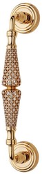 Casa Padrino ensemble de poignées de porte baroque avec verre en cristal Swarovski H. 27,1 cm - Fabriqué en Italie