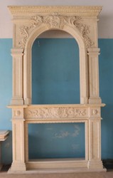 Casa Padrino marco de chimenea de mármol barroco de lujo beige 200 x A. 342 cm