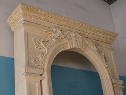 Casa Padrino marco de chimenea de mármol barroco de lujo beige 200 x A. 342 cm