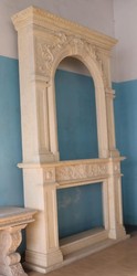 Casa Padrino marco de chimenea de mármol barroco de lujo beige 200 x A. 342 cm