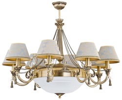 Casa Padrino luxury baroque chandelier brass with patina / white Ø 95 cm