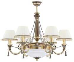 Casa Padrino lustre baroque de luxe laiton avec patine / blanc Ø 85 cm
