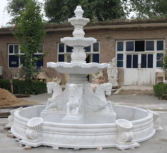 Casa Padrino fuente de mármol barroco de lujo blanco Ø 380 x A. 300 cm