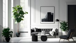 Casa Padrino tavolo da salotto di lusso con piano in ceramica nero / bianco 106 cm