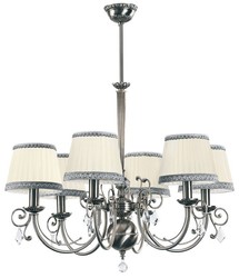 Casa Padrino araña de luces de cristal barroco de lujo plata / crema Ø 73 cm