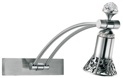 Casa Padrino lámpara de pared LED / lámpara de lectura de cristal barroco de lujo plata A. 35 cm Casa Padrino lámpara de pared LED / lámpara de lectura de cristal barroco de lujo plata A. 35 cm