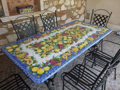 Luxus Jugendstil Schmiedeeisen Lavastein Gartenmöbel Set