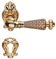 Prunkvolles Barock Türgriff Set mit Swarovski Kristallglas