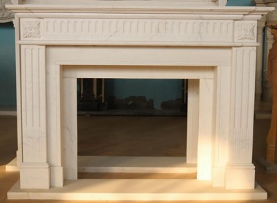 Casa Padrino marco de chimenea de mármol barroco de lujo blanco 141 x A. 120 cm