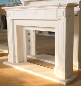 Casa Padrino Luxus Barock Marmor Kaminumrandung Weiß 141 x H. 120 cm