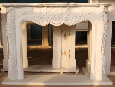 Casa Padrino marco de chimenea de mármol barroco de lujo blanco 168 x A. 122 cm