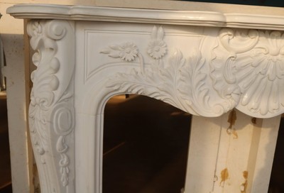 Casa Padrino Luxus Barock Marmor Kaminumrandung Weiß 168 x H. 122 cm