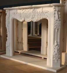 Casa Padrino luxury baroque marble fireplace surround white 168 x H. 122 cm