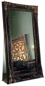 Casa Padrino luxury baroque standing mirror black 118 x H. 214 cm - Made in Italy