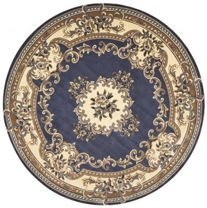 Casa Padrino Luxury Baroque Living Room Carpet Blue / Cream / Brown - Various Sizes