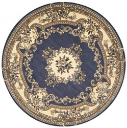 Casa Padrino Tapis de Salon Baroque de Luxe Bleu / Crème / Marron - Différentes Tailles