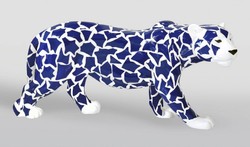 Casa Padrino scultura decorativa XXL bianco / blu 160 x A. 72 cm