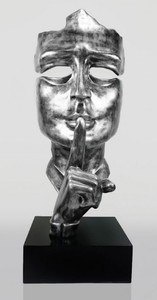Luxus XXL Deko Skulptur Silber mit Patina Schwarz