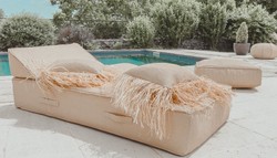 Luxus Gartenliege Sonnenliege Poolliege Beige Luxus Gartenliege Sonnenliege Poolliege Beige