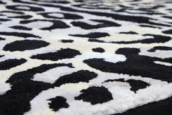 Rechteckiger Luxus Teppich mit Leoparden Design Grau Creme Schwarz