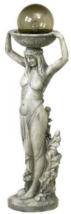 Casa Padrino lampada da giardino Art Nouveau scultura donna grigio A. 133 cm