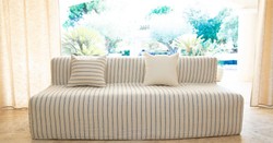 Luxus Wohnzimmer Hotel Sofa mit Streifen Weiß Blau